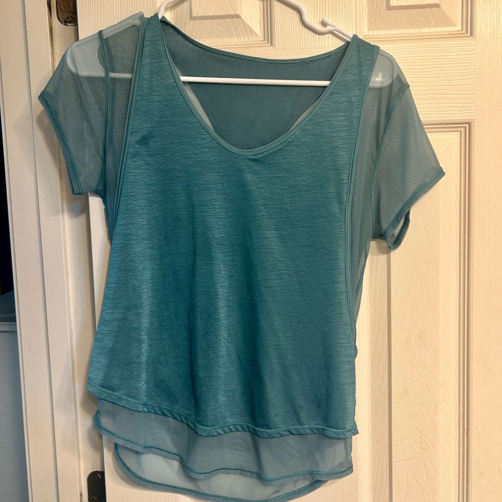 Lululemon layered t-shirt, teal